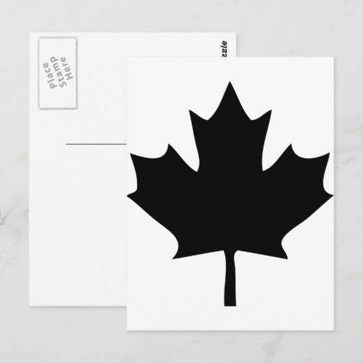 canada maple leaf icon zwart briefkaart (Voorkant / Achterkant)