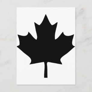 canada maple leaf icon zwart briefkaart