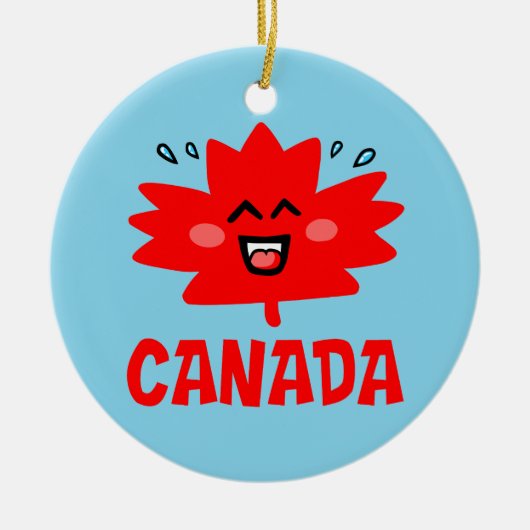 Canada Maple Leaf Keramisch Ornament (Voorkant)
