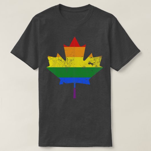 Canada Maple Leaf LGBTQ Gay Pride Equality T-shirt (Design voorkant)