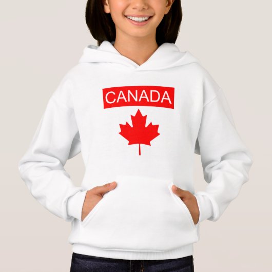 Canada Maple Leaf Meisjes Hoodie (Voorkant)
