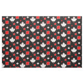 Canada Maple Leaf met harten op zwart Stof (Fat Quarter)