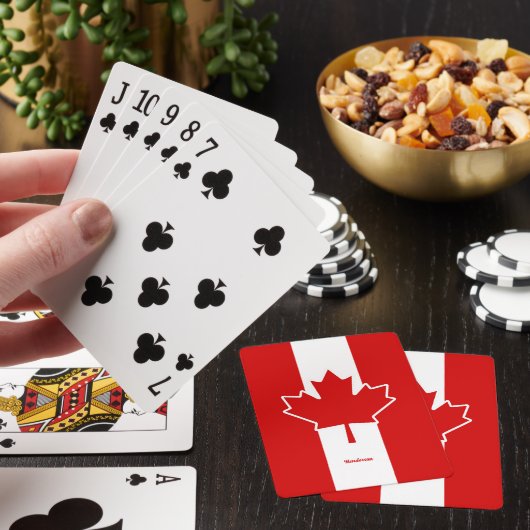 Canada Maple Leaf met Naam Pokerkaarten (Insitu)