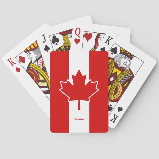 Canada Maple Leaf met Naam Pokerkaarten (Achterkant)