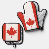 CANADA MAPLE LEAF OVENWANT & PANNENLAP SET (Voorkant / Achterkant)
