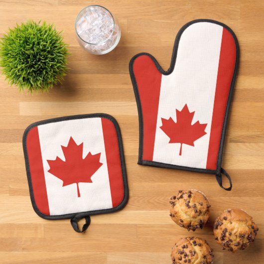 CANADA MAPLE LEAF OVENWANT & PANNENLAP SET (Top down)