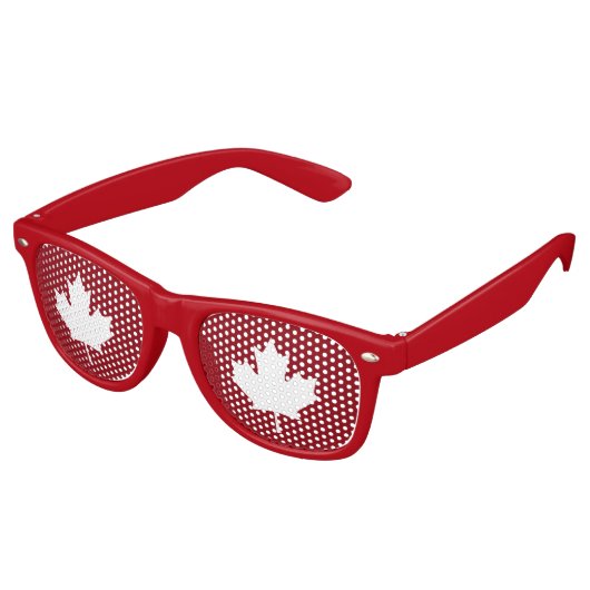 Canada Maple Leaf Party Shades Retro Zonnebril (Gekanteld)