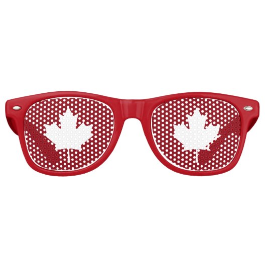 Canada Maple Leaf Party Shades Retro Zonnebril (Voorkant)