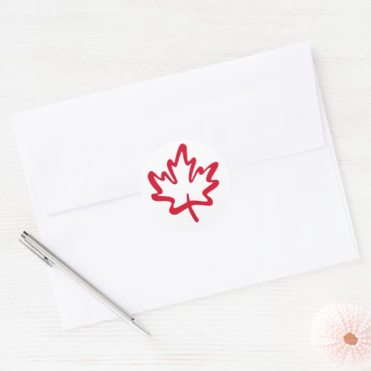Canada Maple Leaf Patriotic Free niet te koop Ronde Sticker (Envelop)