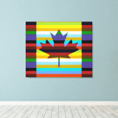 Canada Maple Leaf Pop Art Canvas Afdruk (Insitu (Houten vloer))