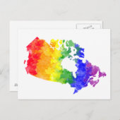 Canada Maple Leaf Rainbow Pride briefkaart (Voorkant / Achterkant)
