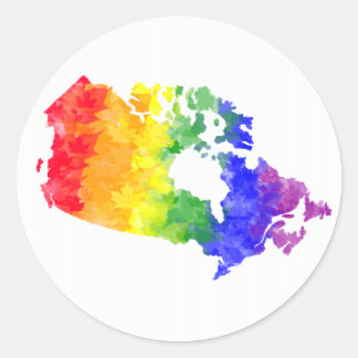 Canada Maple Leaf Rainbow Pride Ronde Sticker