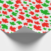 Canada Maple Leaf Red Green-kerstpatroon Cadeaupapier (Hoek)