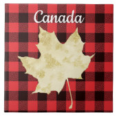 Canada Maple Leaf Red Pset Tegeltje (Voorkant)