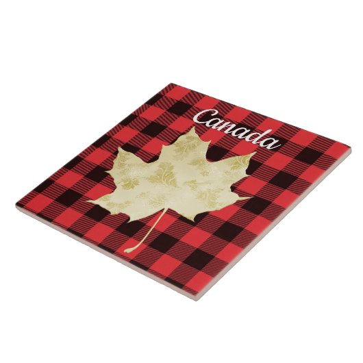 Canada Maple Leaf Red Pset Tegeltje (Zijkant)