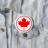 Canada Maple Leaf Red White Canadese vlagkleuren Ronde Button 7,6 Cm (In situ)