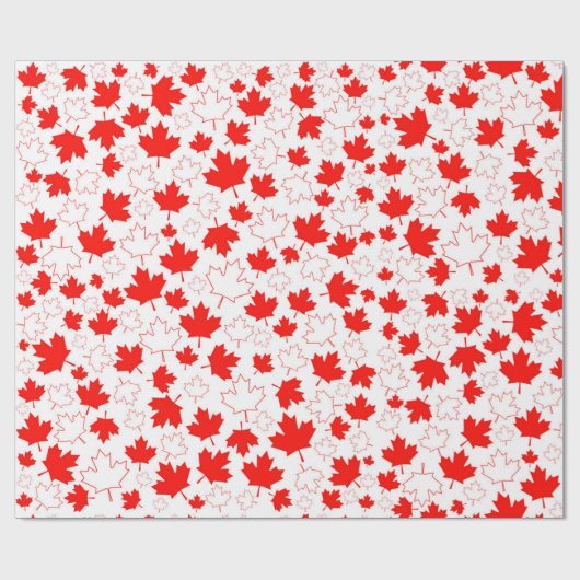 Canada Maple Leaf Red White Random Patroon Cadeaupapier (Vlak)