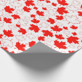Canada Maple Leaf Red White Random Patroon Cadeaupapier (Hoek)