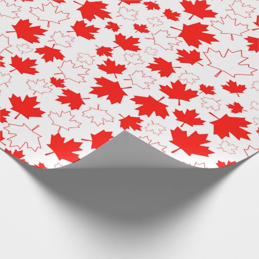 Canada Maple Leaf Red White Random Patroon Cadeaupapier (Hoek)