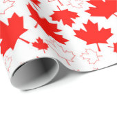 Canada Maple Leaf Red White Random Patroon Cadeaupapier (Rol Hoek)