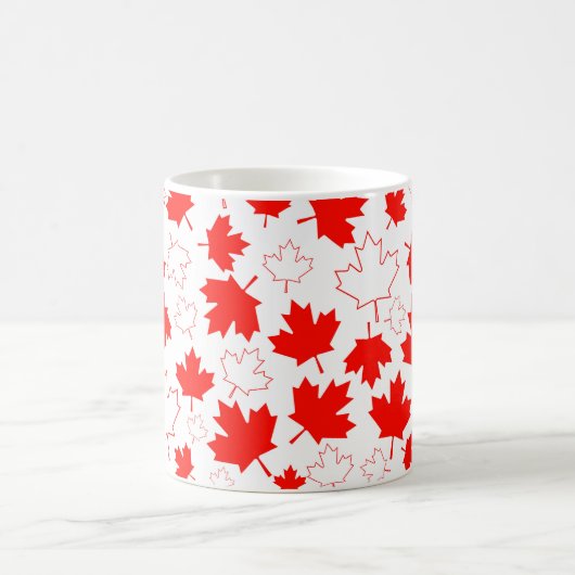 Canada Maple Leaf Red White Random Patroon Koffiemok (Center)