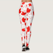 Canada Maple Leaf Red White Random Patroon Leggings (Achterkant)