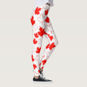 Canada Maple Leaf Red White Random Patroon Leggings (Rechts)