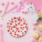 Canada Maple Leaf Red White Random Patroon Papieren Bordje (Feest)