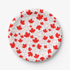 Canada Maple Leaf Red White Random Patroon Papieren Bordje