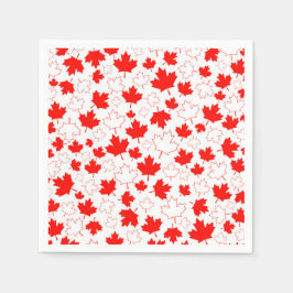 Canada Maple Leaf Red White Random Patroon Servet