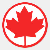 Canada Maple Leaf Ronde Sticker (Voorkant)
