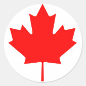 Canada Maple Leaf Ronde Sticker (Voorkant)