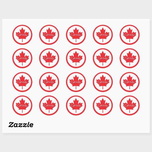 Canada Maple Leaf Ronde Sticker (Vel)