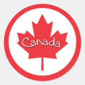Canada Maple Leaf Ronde Sticker (Voorkant)