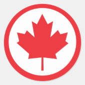 Canada Maple Leaf Ronde Sticker (Voorkant)