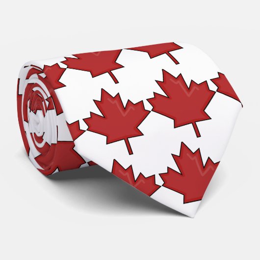 Canada Maple Leaf Silky Custom Mannen Stropdas (Opgerold)