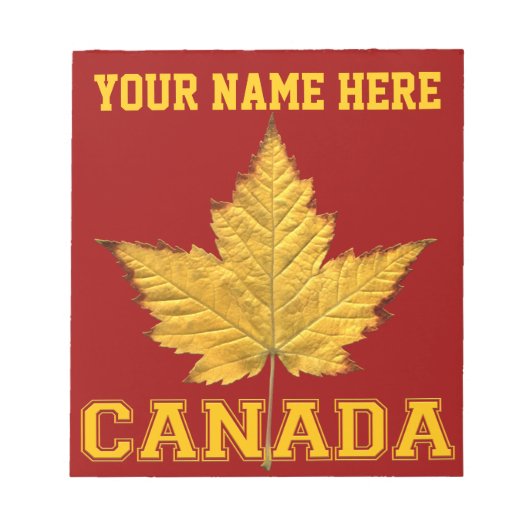 Canada Maple Leaf Souvenir Canada Varsity Notepad Notitieblok (Voorkant)