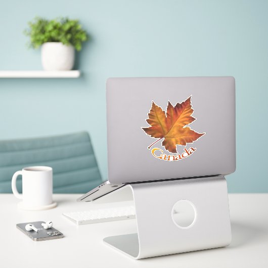 Canada Maple Leaf Stickers Canada Decale Stickers (Laptop op bureau)