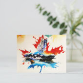  Canada Maple Leaf Travel Love Waterverf Briefkaart (Staand voorkant)