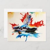  Canada Maple Leaf Travel Love Waterverf Feestdagenkaart (Voorkant / Achterkant)