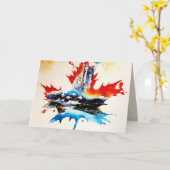  Canada Maple Leaf Travel Love Waterverf Kaart (Gele Bloem)