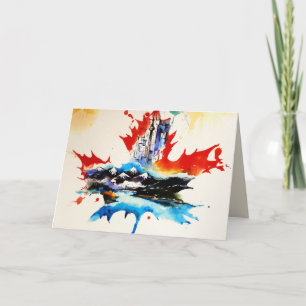 Canada Maple Leaf Travel Love Waterverf Kaart