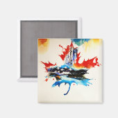  Canada Maple Leaf Travel Love Waterverf Magneet (Voorkant / Achterkant)