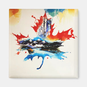  Canada Maple Leaf Travel Love Waterverf Magneet
