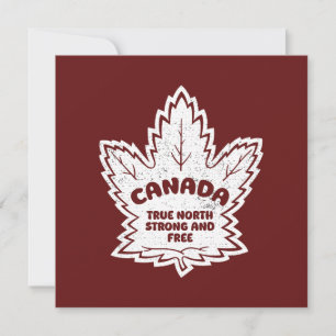 Canada Maple Leaf True North Sterk en vrij Feestdagenkaart