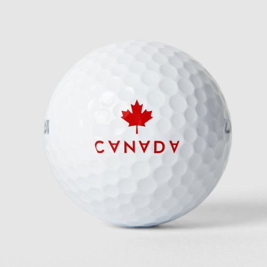 Canada Maple Leaf Upside Down Lettering Color Golfballen (Voorkant)