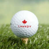 Canada Maple Leaf Upside Down Lettering Color Golfballen (Insitu Shirt)
