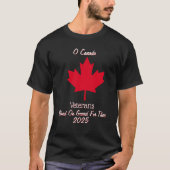 Canada Maple Leaf Veterans Personaliseren Zwart T-shirt (Voorkant)