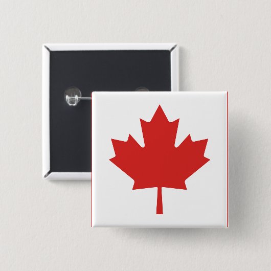 Canada Maple Leaf Vierkante Button 5,1 Cm (Voorkant /achterkant)