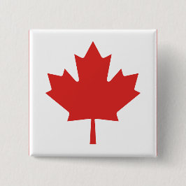 Canada Maple Leaf Vierkante Button 5,1 Cm